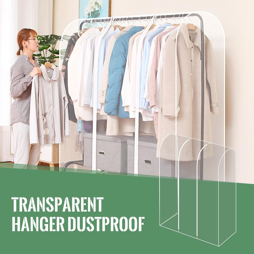 Dustproof Cover for Clothing Rack Clothes Rack Dustproof Cover Zip-up PEVA Transparent Waterproof Clothing Rack Cover for 130x50x150cm Clothes Rack Garment Racks