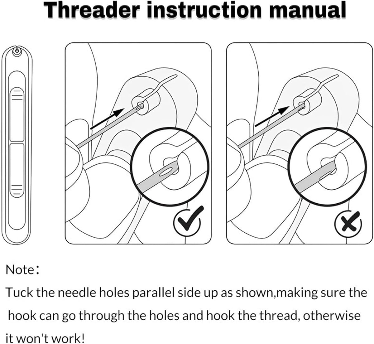 HASTHIP 2 in 1 Automatic Threader for Hand Sewing and Embroidery with Dual Head Retractable Design | Stainless Steel Seam Ripper