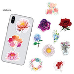 46 Pieces Polyvinyl Chloride Waterproof Spring Flower Plant Stickers, Journaling Stickers for Journal Scrapbook Phone Case Stickers Aesthetic (Multicolour)