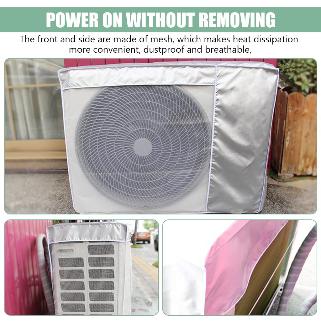 HASTHIP® Ac cover 1.5 Ton, 1.5P Waterproof AC Condenser Unit Cover, Air Conditioner Cover For Outside Units Insulated AC Cover With Sun Protection,Dust-proof Waterproof Window AC Protection Cover