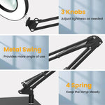 HASTHIP Magnifying Glass with Light for Reading and Crafts featuring 10X Lens and 2-in-1 Clamp Stand | 5 Color Modes Adjustable Lamp