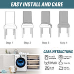HASTHIP Dining Chair Covers for 14–18 in Seats with Non Slip Elastic Edge | Velvet Blue Set of 6