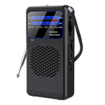 HASTHIP® Radio de Bolsillo con Luz, Radio Exterior FM/AM/SW de 3 Bandas, Toma para Auriculares de 3.5mm, Pantalla LCD, Mini Radio para Camping, Viajes y Emergencias, Funciona con Pilas (Sin Batería)