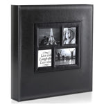 HASTHIP Photo Album Book for Memories with 500 Photo Capacity featuring 4 Clear Windows and PU Leather Cover