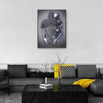 HASTHIP Wall Decor Painting for Living Room featuring 11.8x15.7 in 3D Metallic Couple Art | Frameless Modern Canvas