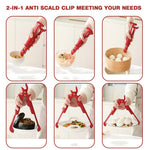 HASTHIP Anti-Scalding Plate Clip for Hot Dishes with Grooved Tips and Lock Buckle Handle