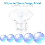 HASTHIP 5PCS Breast Pump Flange Inserts for 24mm Breast Shields