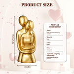 HASTHIP Romantic Couple Desk Statue for Home Decor with 1.96x4.21 in Golden Resin Finish