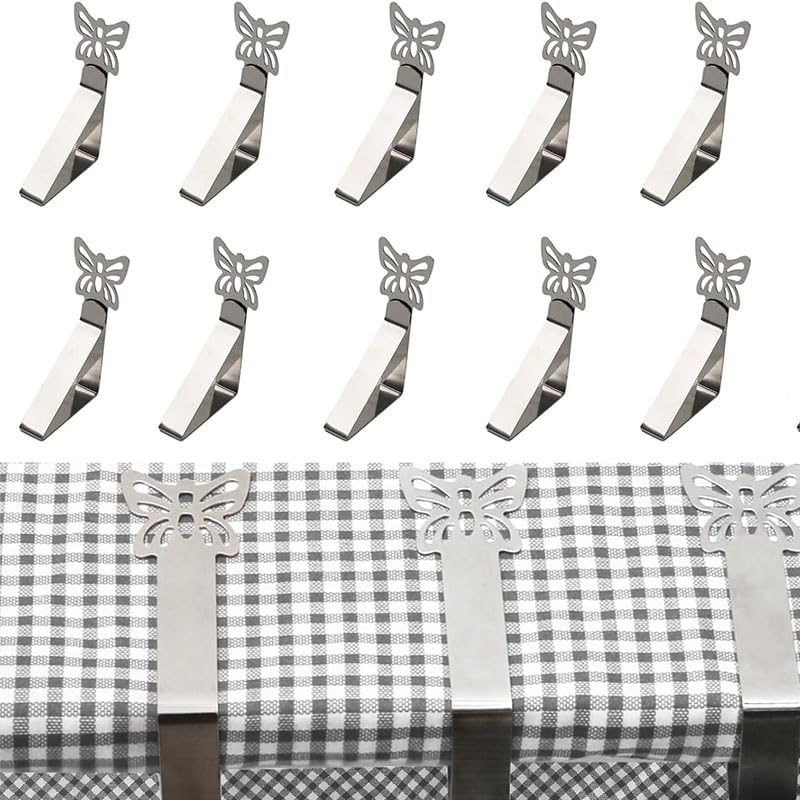 HASTHIP® 10 Pack Tablecloth Clips, Butterfly Picnic Table Cloth Holder,Heavy Duty Picnic Table Clips for Party Home Restaurant Camping Accessories