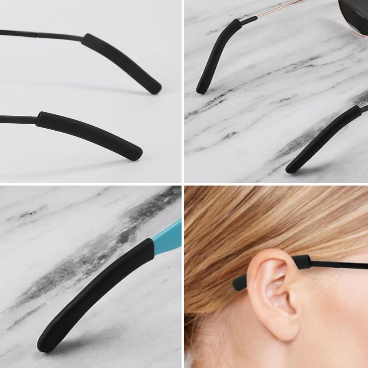 HASTHIP Specs Holder for Glasses with Anti Slip Silicone Ear Grips | 2 Pairs Soft Retainers