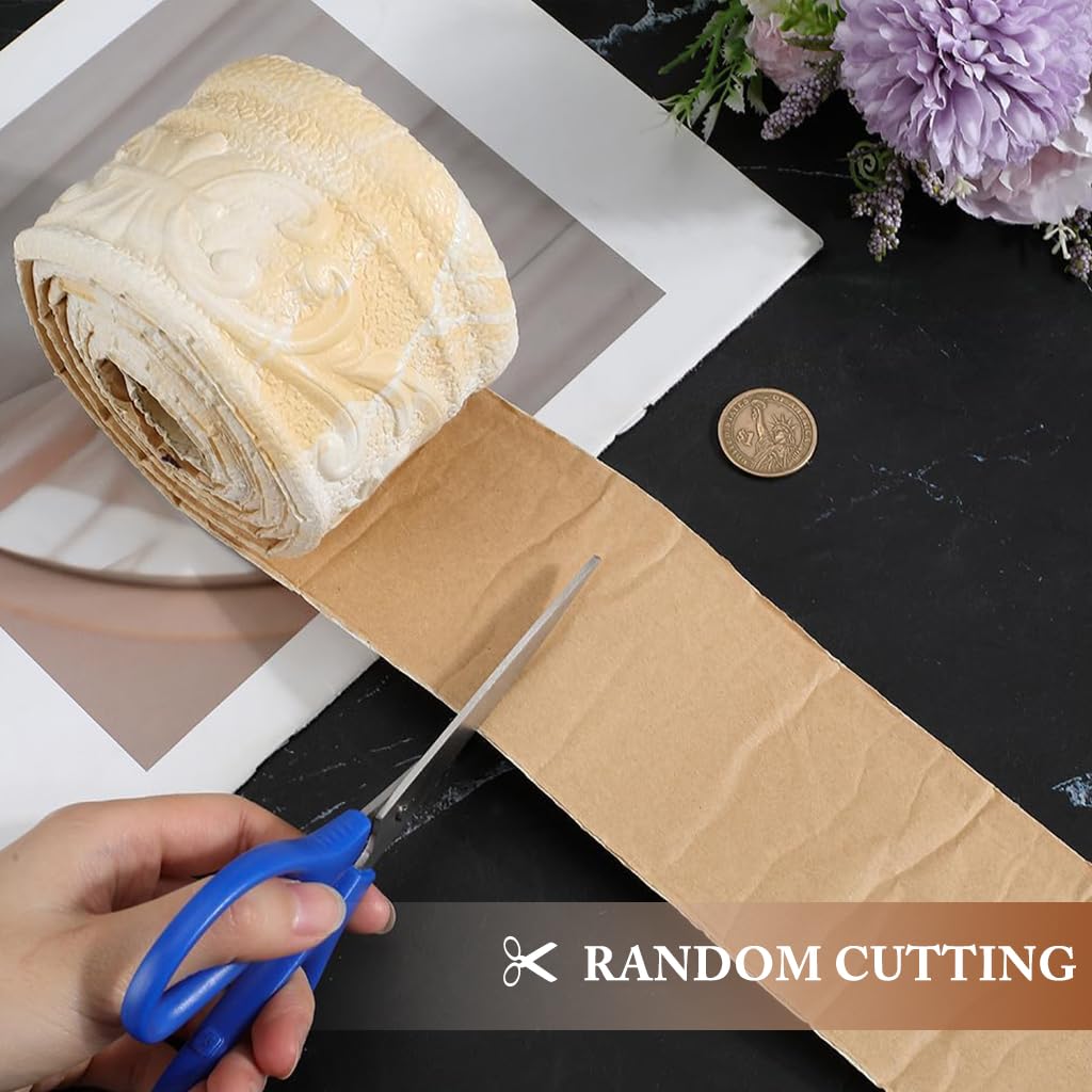 HASTHIP Trim Sticker for Home Decor featuring 3D Embossing | 3 in x 30 ft Self-Adhesive Border