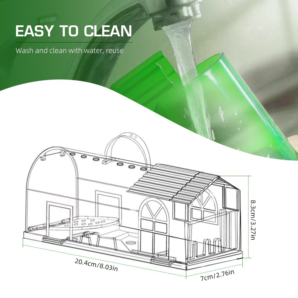 HASTHIP Rat Trap Cage for Home with 7x8.3x20.4cm Size and One Way Entry | Reusable ABS Humane Catcher