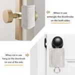 HASTHIP Door Silencer for Nursery and Light Sleepers featuring Elastic Loops 3 Packs 4x3 in | Cotton Linen Quiet Latch Cover