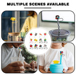 HASTHIP Straw Cap Set for Stanley Cup featuring 12pcs Silicone Lids for 9–10mm Straws | Charming Cup Accessories