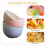 HASTHIP Cereal Bowls Set of 4 for Everyday Dining with 350ml Capacity and Wheat Straw Fiber | BPA-Free Microwave Safe Tableware for Kitchen