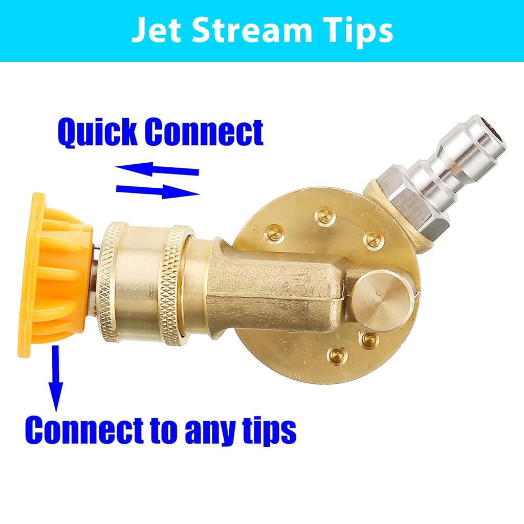 HASTHIP Pressure Washer Accessories Kit with 1/4 Inch Quick Connect Copper Nozzles | 4 Spray Tips for Multi Angle Cleaning