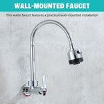 HASTHIP Wall Mounted Faucet for Kitchen and Bathroom featuring 360° Flexible Gooseneck | Zinc Alloy Construction with Switchable Water Modes
