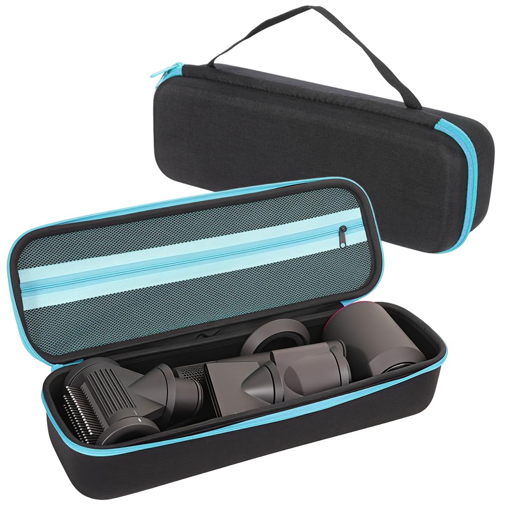 HASTHIP® Compatible with Dyson Hair Dryer, EVA Travel Organizer Zipper Case Bag, Compact Anti-scratch Hard Shell Hair Dryer Attachment Accessories Storage Case, 39.5x12.5x12cm