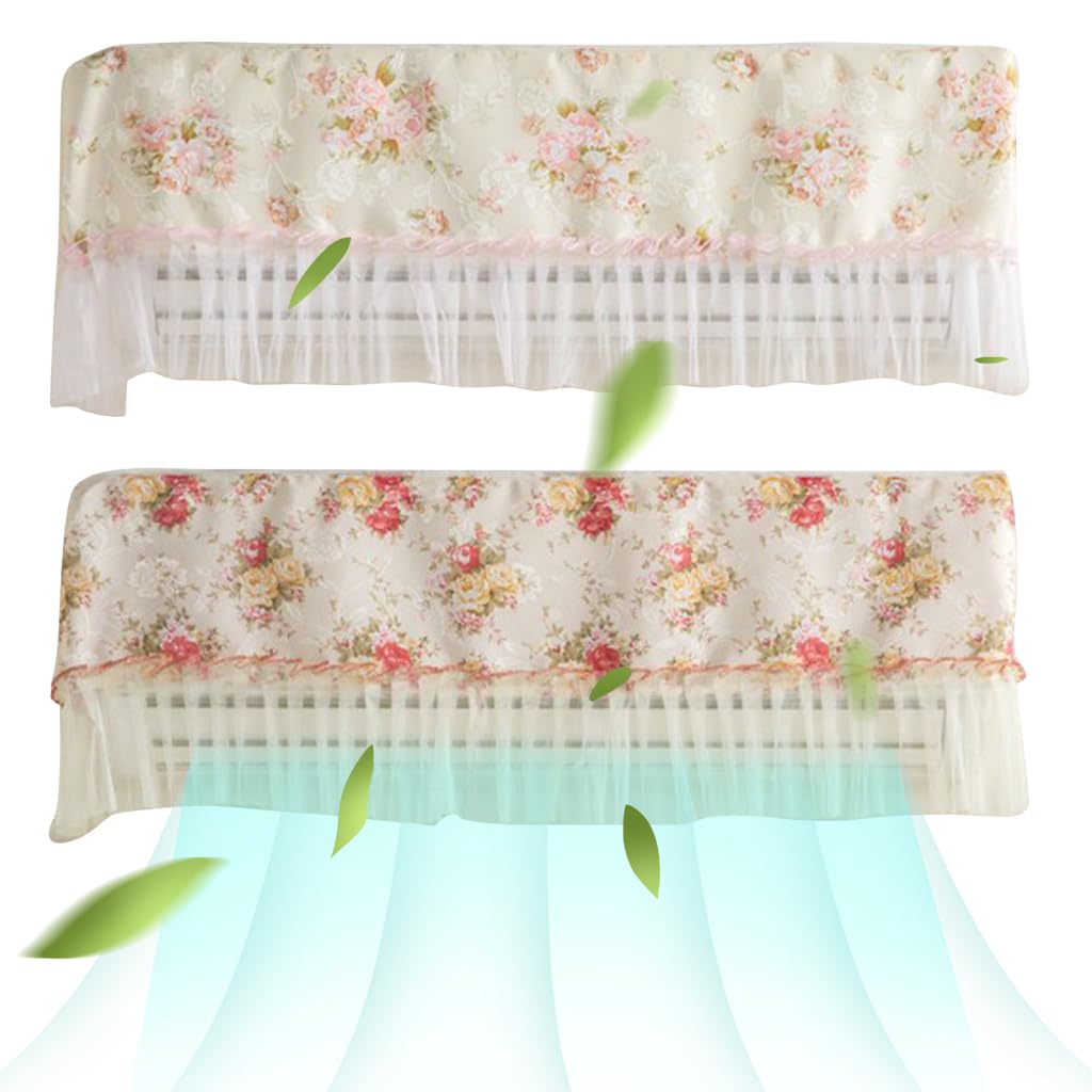 HASTHIP Air Conditioner Cover for 1–1.5p Units featuring Lace Floral Print Cloth | 2 Pack