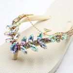 HASTHIP Flip Flop Charm for DIY Sandal Decoration featuring 11cm Chain Style & Alloy Rhinestone