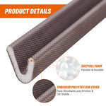 HASTHIP Door Gap Filler for Doors and Windows with Self Adhesive Grid Backing 9.8 ft Brown | Soundproof and Weatherproof Silicone Strip
