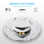 HASTHIP Kitchen Sink Strainer for 1.33–1.57 in Drains with Pop Up Stopper | Brass Silver Plug