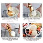 HASTHIP Ice Cream Scoop for Dessert and Fruit with Easy Trigger Lever 7 in Golden Stainless Steel Handle