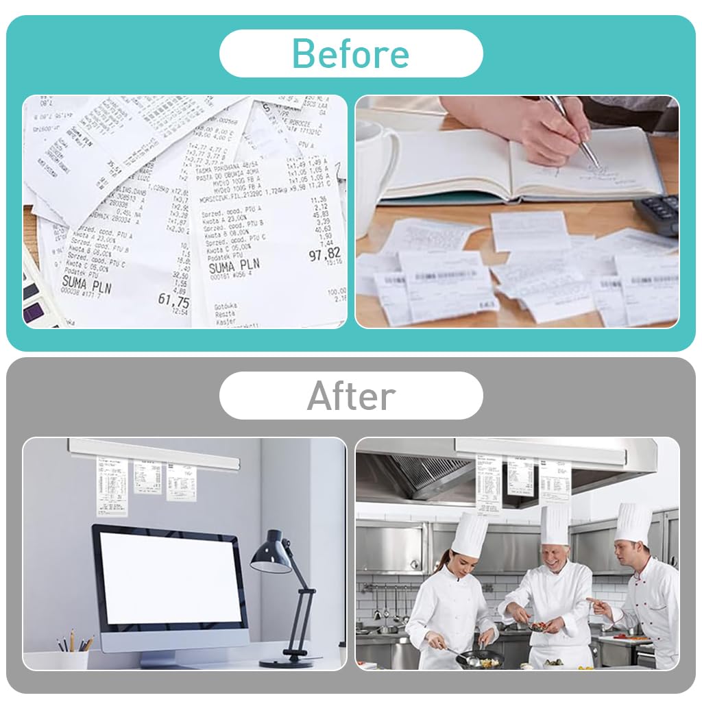 HASTHIP Ticket Holder for Restaurant Orders featuring 19.6 in Metal Tab Grabber | 2PCS