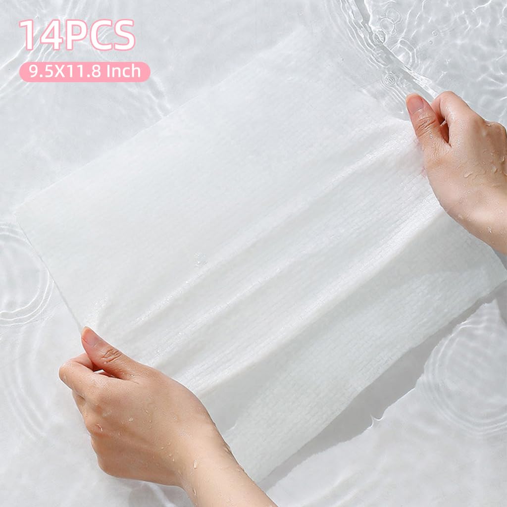 HASTHIP® 14 Pack Compressed Towels Tablets, Disposable Face Compressed Towels, Travel Wash Cloth, Thicker Super Absorbent Wash Cloths for Travel, Face Towel Ideal for Outdoor Camping Hiking