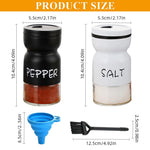 HASTHIP Spice Jars 2Pcs for Kitchen with Airtight Lid and Folding Funnel | Glass Dispenser Set