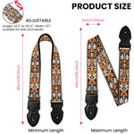 HASTHIP Guitar Strap for Acoustic, Electric and Bass Guitars with Pick Holder Slot and 85–140cm Adjustable Length | Jacquard Embroidered Cotton