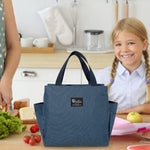 Lunch Bag for Office Picnic Camping School with Side Pockets, Insulated Tiffin Bags Thermal Bento Box for Men Women Kids