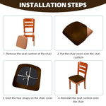 HASTHIP Dining Chair Covers for 14–18 in Seats with Elastic Edge in Retro Brown Velvet | Pack of 6