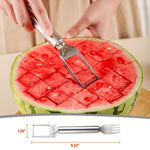 HASTHIP Watermelon Cutter 9.4 in for Easy Serving with Dual Head Design and Stainless Steel Fork