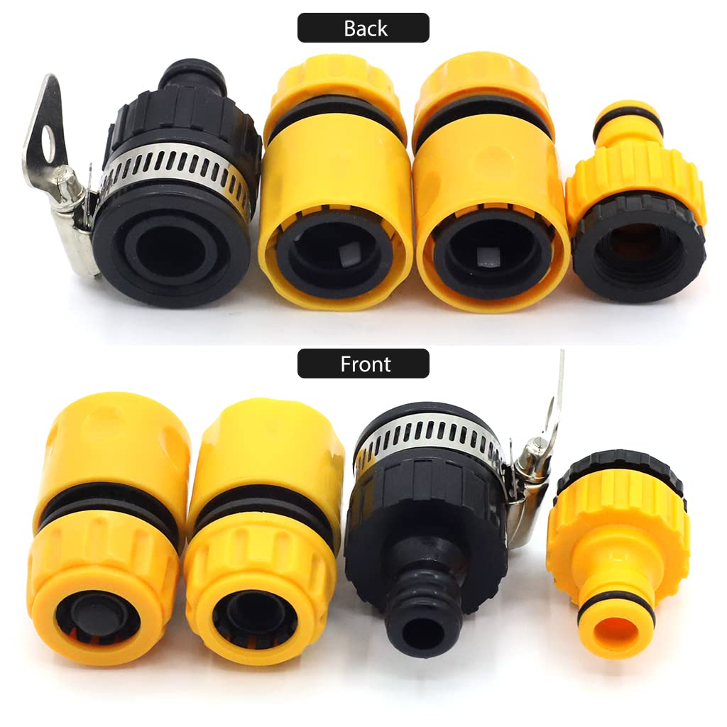 HASTHIP Hose Quick Connectors for Garden Watering with Waterstop Feature | 3Pcs ABS Set