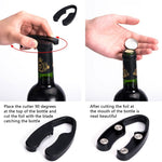 HASTHIP Wine Opener Set for Kitchen and Bar with 4 pcs Stainless Steel Tools | Corkscrew Foil Cutter Aerator and Stopper