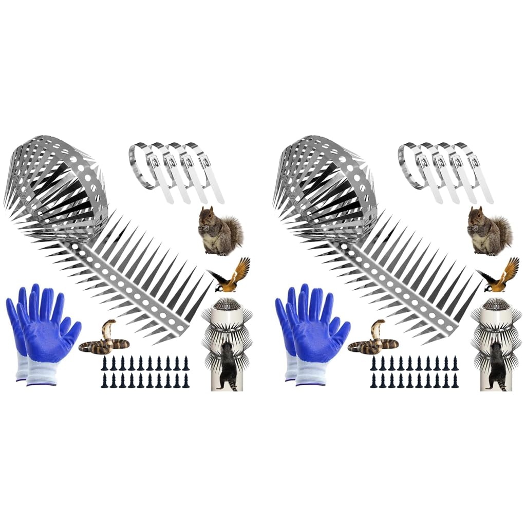 HASTHIP Outdoor Bird Deterrent Spikes 100CM with Double Row Stainless Steel Design | 2PCS