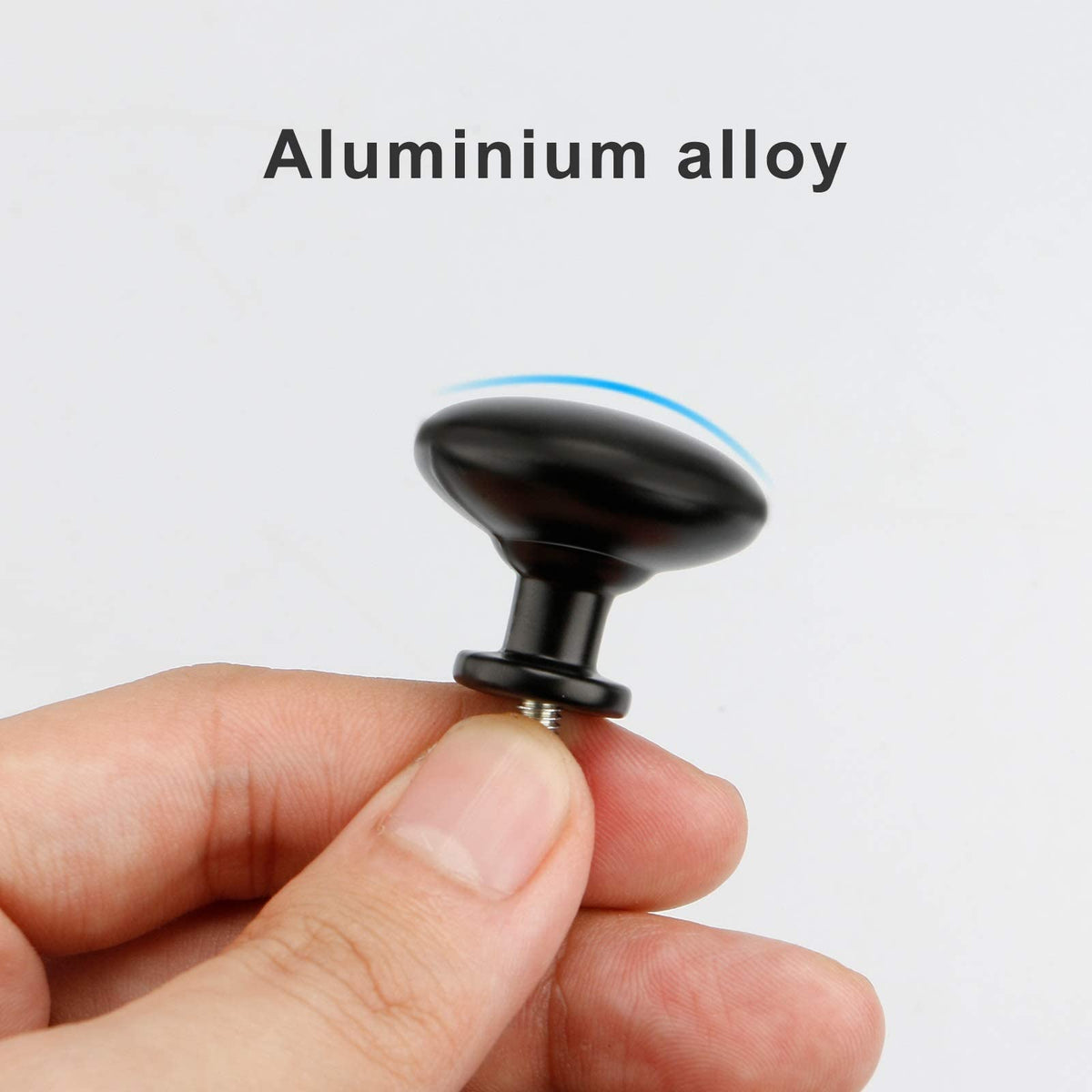 HASTHIP dresser knobs for cabinets featuring screw-fixed design and 30mm matte black aluminum alloy | set of 6