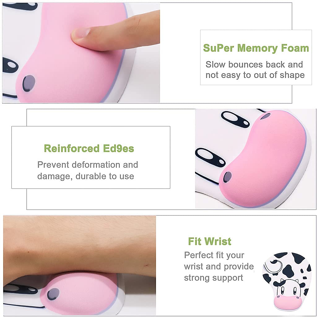 HASTHIP® Alfombrilla de Ratón Ergonómica con Reposamuñecas,Base Antideslizante de Goma PU,Diseño Masaje y Espuma Viscoelástica Suave y Cómoda para Oficina Juego Portátil