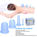 HASTHIP® Blue Silicone Massage Set Family Cupping Cups Therapy Set for Cellulite Neck,Face,Body Manual Massage Suction Cups(Set of 4)