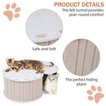 HASTHIP Cat Hideaway Tunnel House for Under 5kg Cats with Semi-Closed Felt Design | DIY Assembly