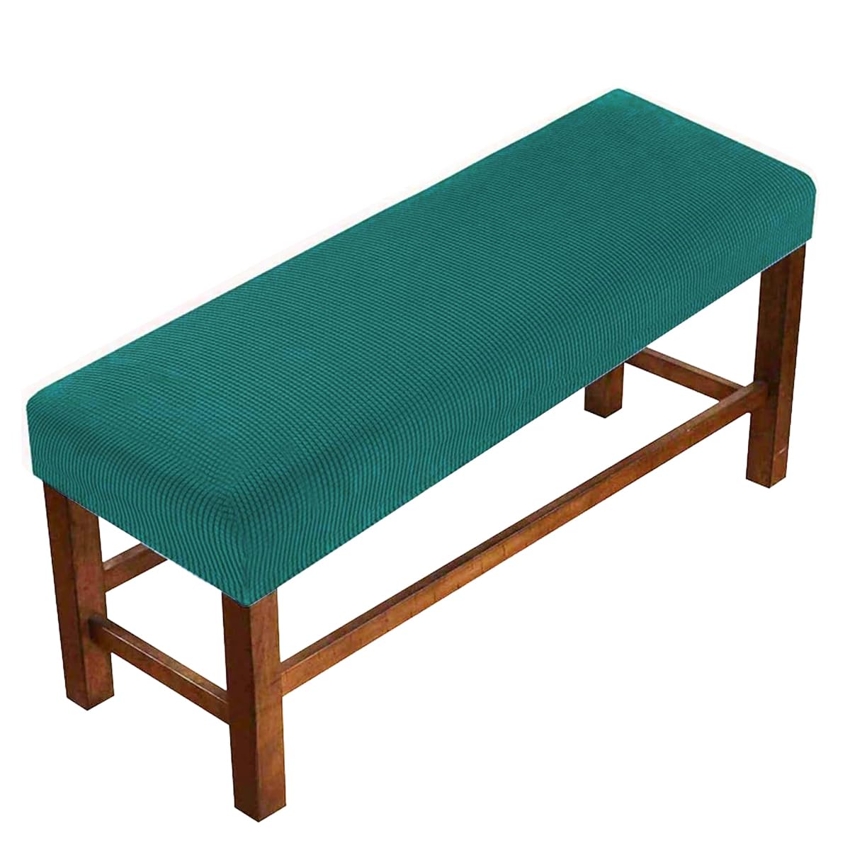 HASTHIP Bench Cover for Dining Room Benches 42–55 in with Stretch Jacquard Fabric | Blue Washable Protector
