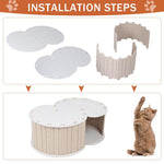 HASTHIP Cat Hideaway Tunnel House for Under 5kg Cats with Semi-Closed Felt Design | DIY Assembly
