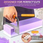 HASTHIP Silicone Soap Mold for DIY Soap Making 1200g Capacity with Wooden Box and Dual Cutters