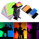 HASTHIP Flash Color Gel Filter Set for Canon Nikon Yongnuo | 12pcs with Velcro Holder