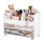 HASTHIP Makeup Organizer for Desk and Vanity with Dual Drawers and 35x21x26 cm ABS Design