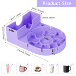 HASTHIP Water Bottle Drying Rack for Stanley Cup with Lid Holder and Straw Slot | Purple Silicone 10.5 cm Tray