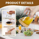 HASTHIP Airtight Glass Jar for Kitchen Storage with Wooden Lid 16oz Clear Mason Design