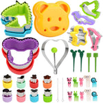 HASTHIP Cookie Cutter Shapes Set for DIY Baking with One Push Demold Tool | 32 Pcs Stainless Steel for Kids