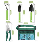 HASTHIP Gardening Tools Kit for Home Use with 4Pcs Set featuring Ergonomic Handles | Stainless Steel Hand Tools and Tool Bag